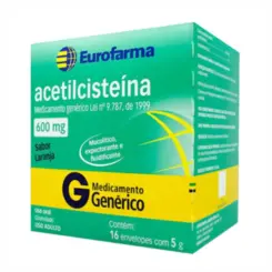 ACETILCISTEINA 600 MG C/16 ENV 5 GR (EUROF)