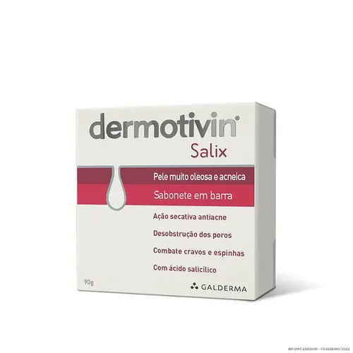 SABONETE EM BARRA DERMOTIVIN 90G SALIX PELE OLEOSA E ACNEICA