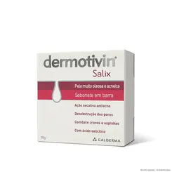 SABONETE EM BARRA DERMOTIVIN 90G SALIX PELE OLEOSA E ACNEICA