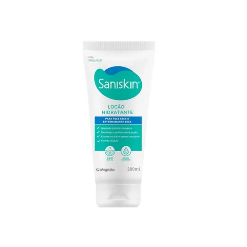 LOÇÃO HIDRATANTE SANISKIN 200ML ORIGINAL PELE SECA