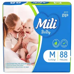 FRALDA MILI BABY GIGA TAM(M) 88 UN