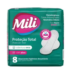 ABSORVENTE MILI PROTEÇAO TOTAL SECA COM ABAS 8UN