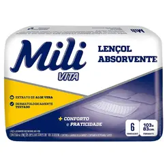 LENÇOL ABSORVENTE MILI VITA 6UN