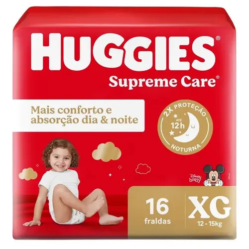 FRALDA HUGGIES SUPREME CARE JUMBO XG 16UN