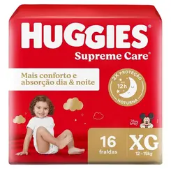 FRALDA HUGGIES SUPREME CARE JUMBO XG 16UN