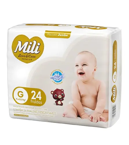 FRALDA MILI  LOVECARE JUMBO TAM(G) 24 UN