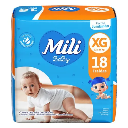 FRALDA MILI BABY JUMBINHO TAM(XG) 18 UN