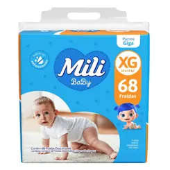 FRALDA MILI BABY GIGA TAM(XG) 68 UN
