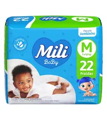 FRALDA MILI BABY JUMBINHO TAM(M) 22 UN