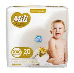 FRALDA MILI LOVECARE JUMBO TAM(XXG) 20 UN