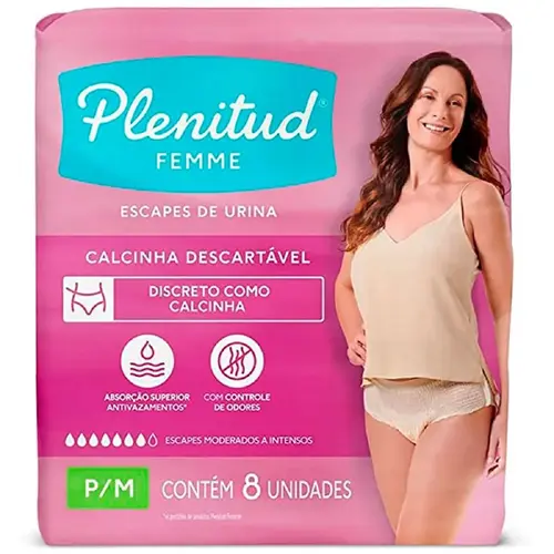 FRALDA PLENITUD ACTIVE MULHER 8UN P/M