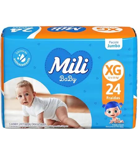FRALDA MILI BABY JUMBO TAM(XG) 24 UN