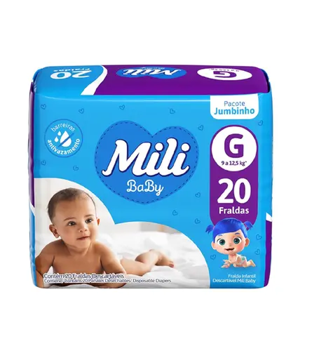 FRALDA MILI BABY JUMBO TAM(XXG) 20 UN