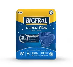 FRALDA BIGFRAL DERMA PLUS NOTURNA M 8UN