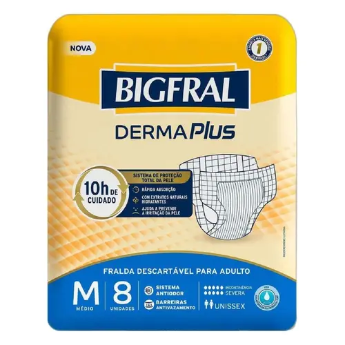 FRALDA BIGFRAL DERMA PLUS M 8UN