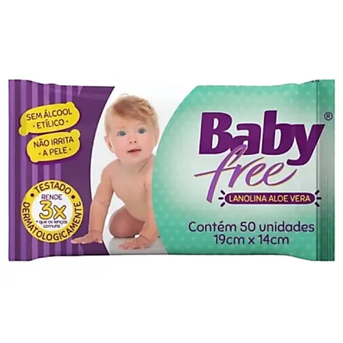 TOALHAS UMEDECIDAS BABYFREE ALOE VERA 50UN