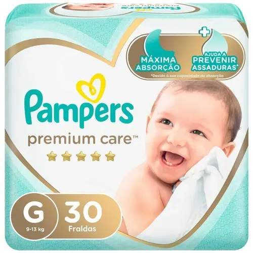 FRALDA PAMPERS PREMIUM CARE MEGA G 30UN