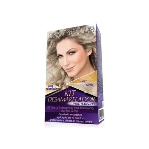 KIT DESAMARELADOR BEAUTY COLOR PLATINADO SEM AMONIA