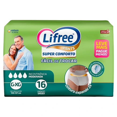 FRALDA LIFREE CALCA SUPER CONFORTO 16UN G/XG