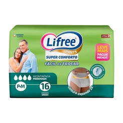 FRALDA LIFREE CALCA SUPER CONFORTO 16UN P/M