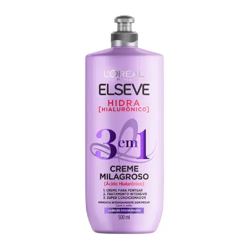 CREME PARA PENTEAR ELSEVE 500ML HIDRA HIALURONICO 3 EM 1