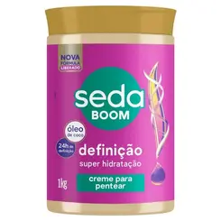 CREME PARA PENTEAR SEDA BOOM 1KG ÓLEO DE COCO DEFINIÇÃO