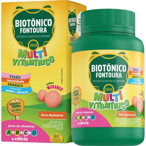 BIOTONICO FONTOURA 60CPR MASTIGÁVEIS MORANGO
