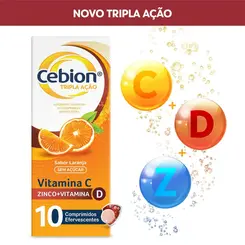 CEBION TRIPLA PROTEÇÃO 1G 10 COMPRIMIDOS EFERVESCENTES