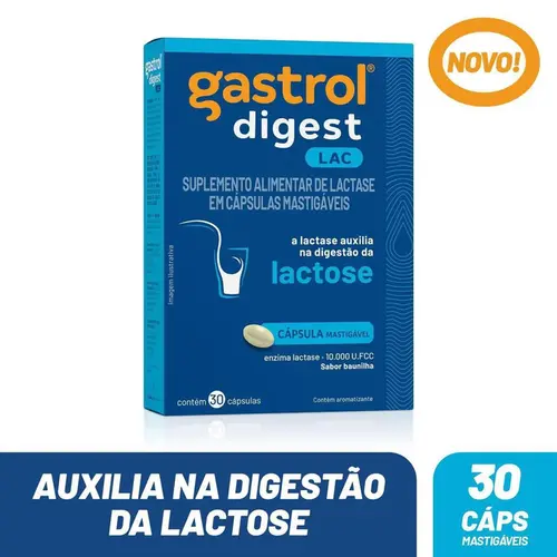 GASTROL DIGEST LAC 10.000 UI FCC 30 CÁPSULAS BAUNILHA