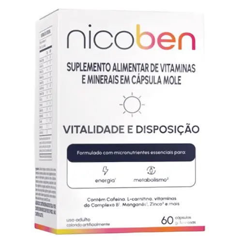 NICOBEN VITALIDADE E DISPOSIÇÃO 60 CÁPSULAS