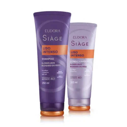 KIT SIAGE SHAMPOO+CONDICIONADOR 250ML+200ML LISO INTENSO