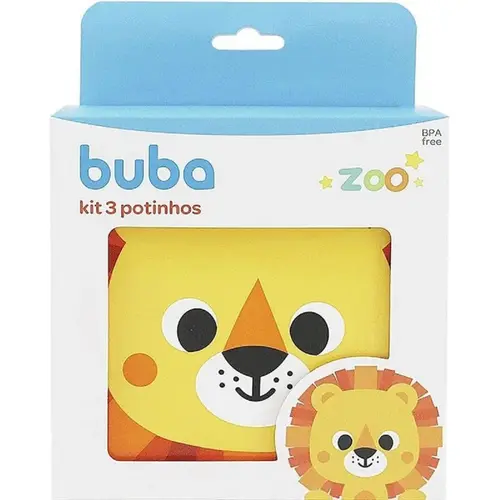 KIT BUBA COM 3 POTINHOS ZOO LEÃO 19055