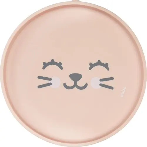 PRATINHO EM SILICONE BUBA GUMY COM VENTOSAS ROSA REF 19678