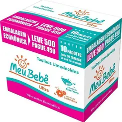 TOALHAS UMEDECIDAS MEU BEBE 500 UNIDADES