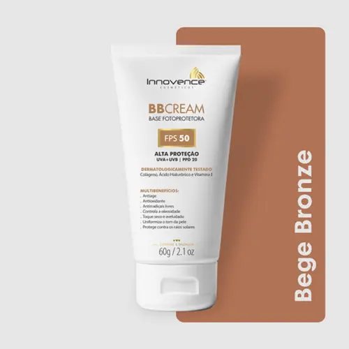 BB CREAM INNOVENCE FPS50 60G BASE FOTOPROTETORA BEGE BRONZE
