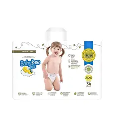 FRALDA BABYBEE FREE DERMOPROTETORA 2 XXG 34 UNIDADES